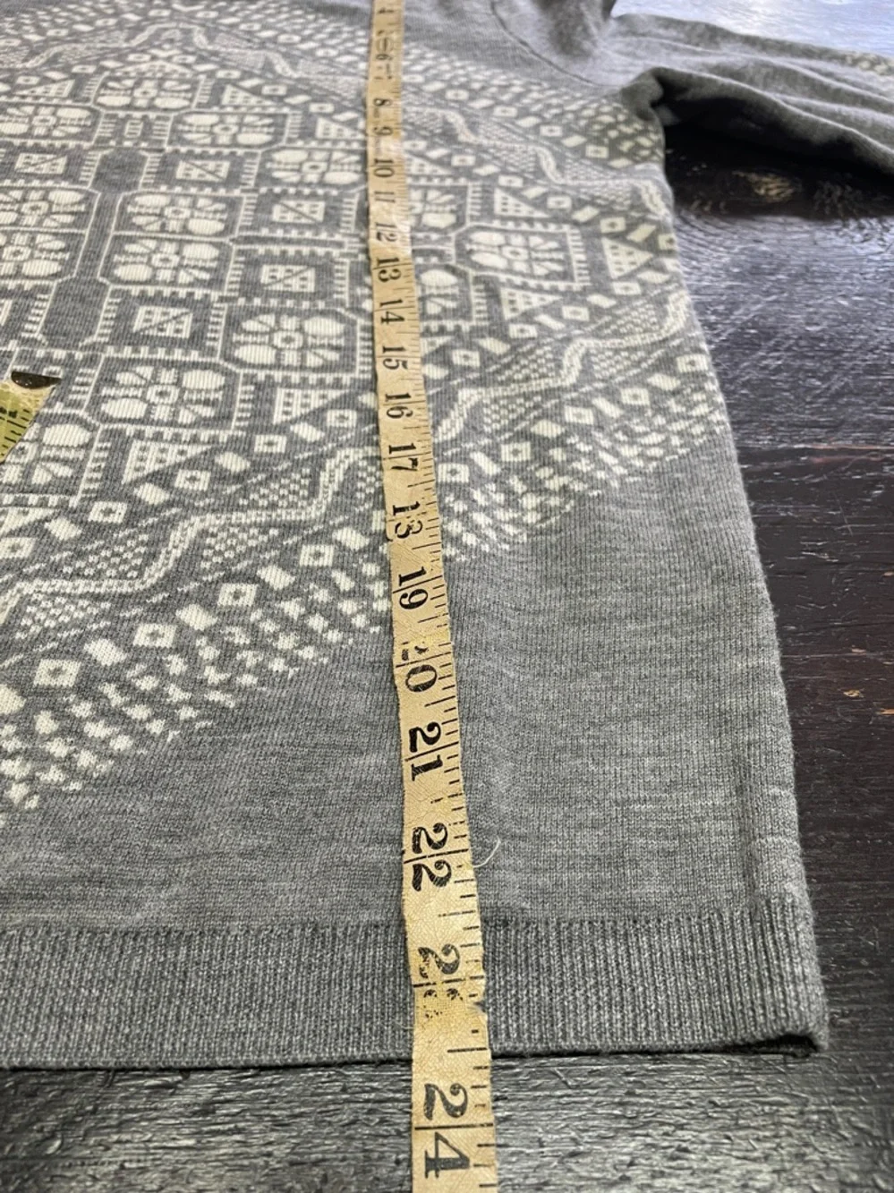 J.Crew Women’s Merino Wool Sweater Pullover Fair Isle Gray White Size S.